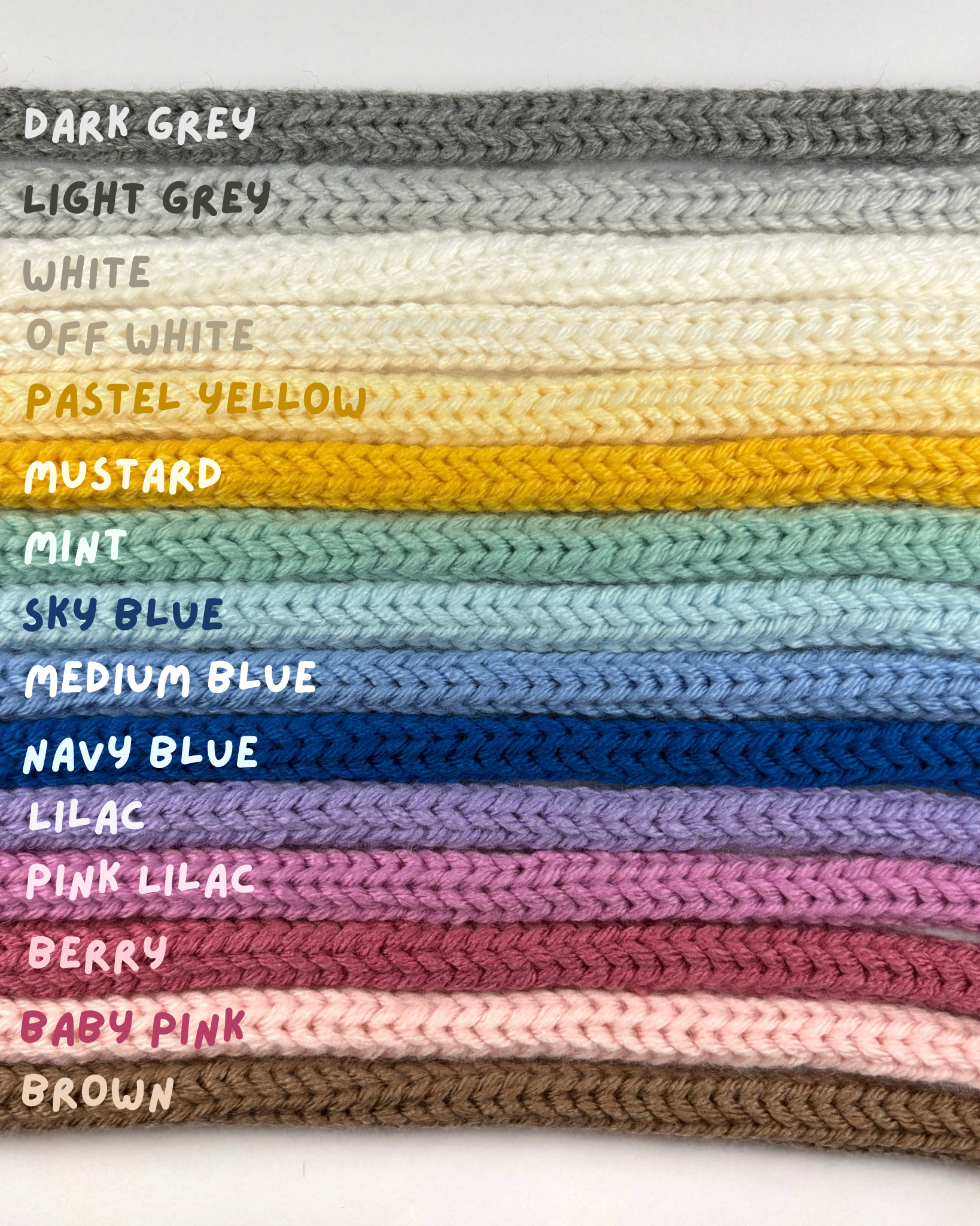 colores de lana disponibles