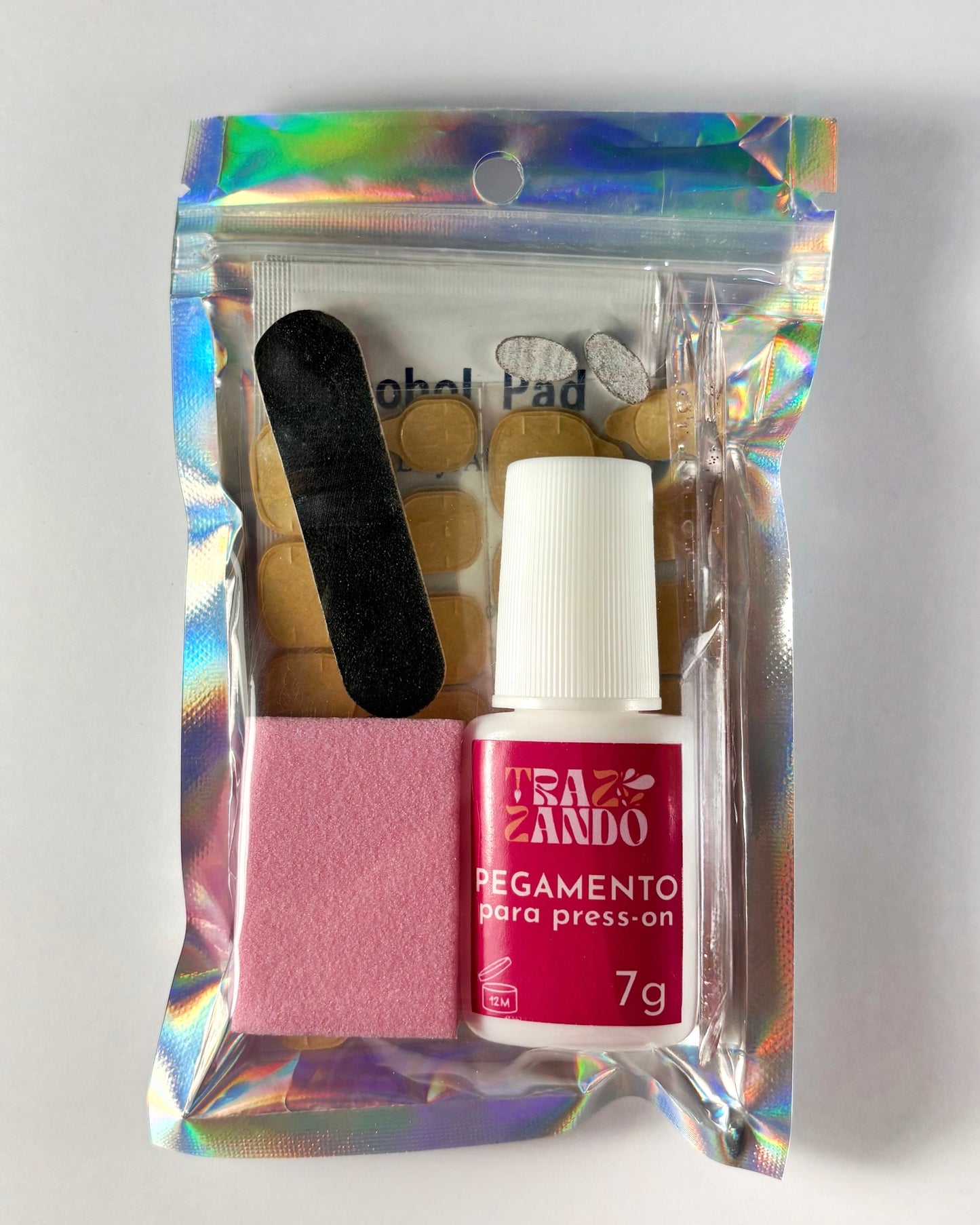 kit completo recambio pegamento pegatinas lima bloque pulidor palitos cutículas naranjo adhesivo 