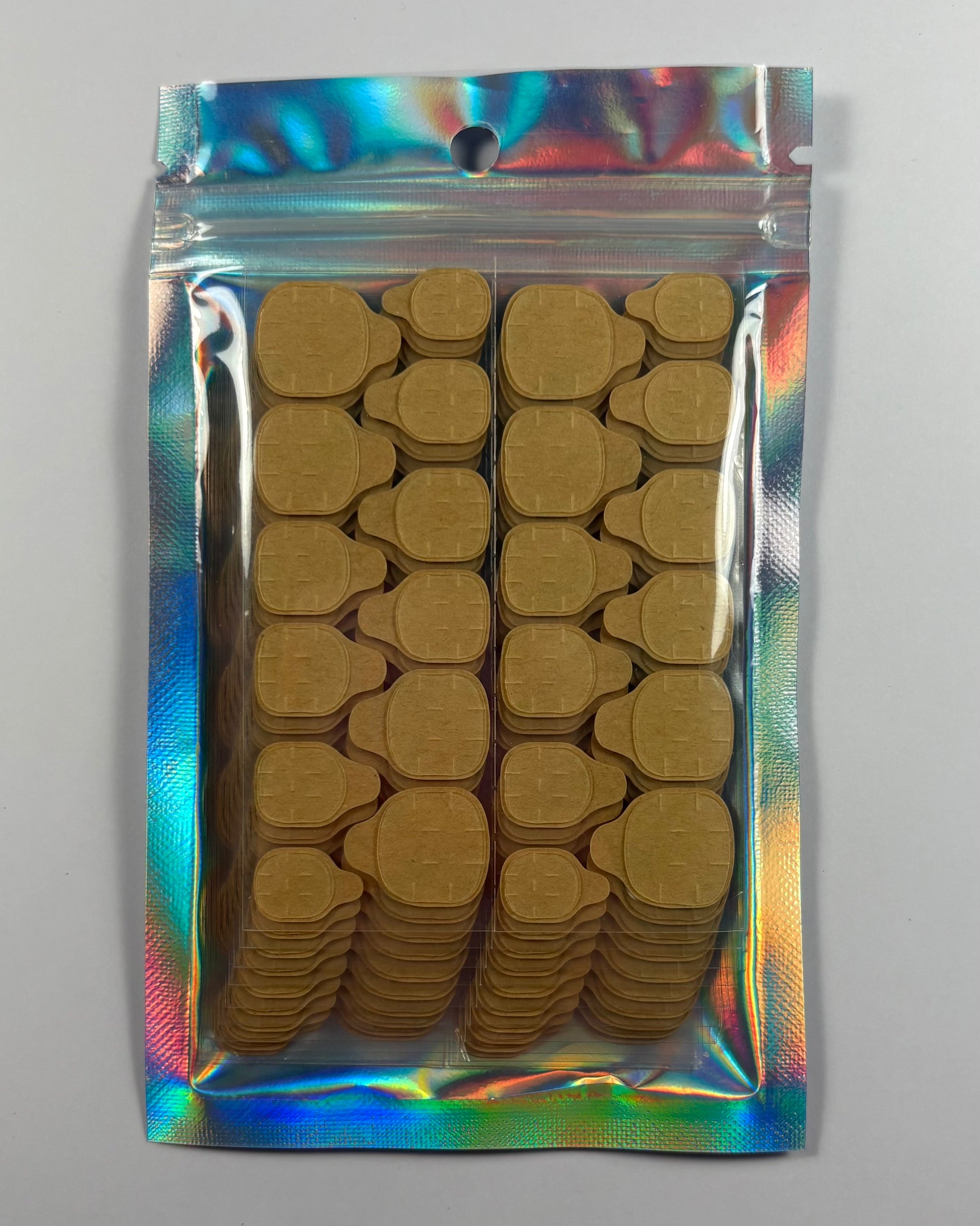 pegatinas adhesivas en su envoltorio